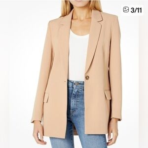 Women's Classic Long Blazer in Beige